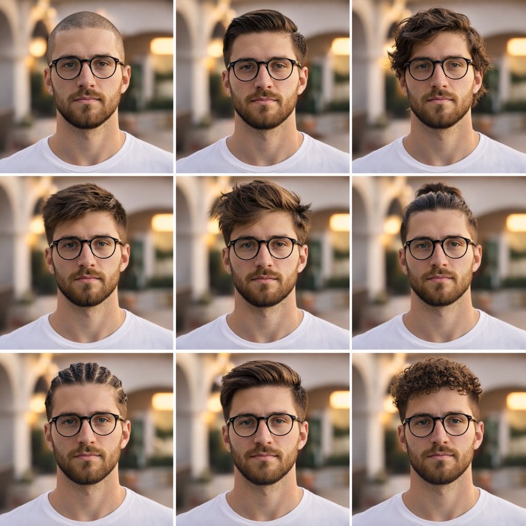 description: "A clean, aesthetic 3x3 collage portrait showcasing diff…