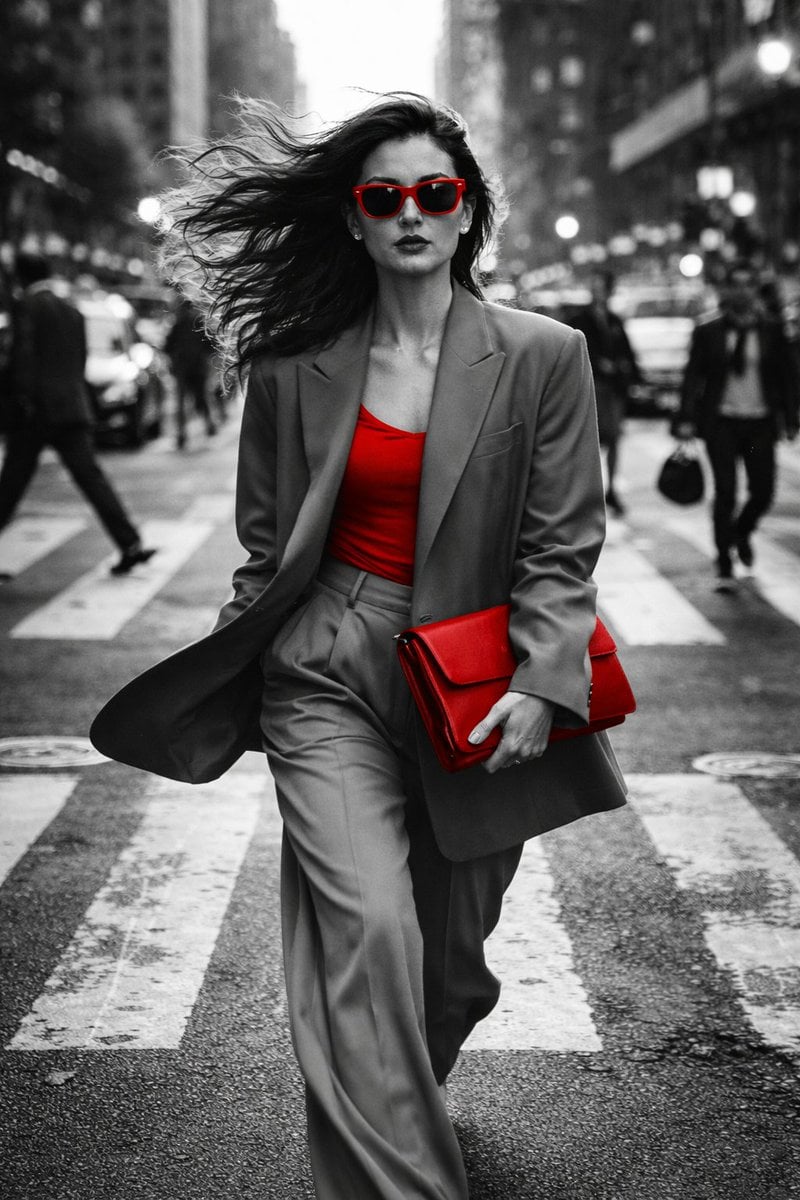 objective Generate a hyper-realistic black and white street fashion p…