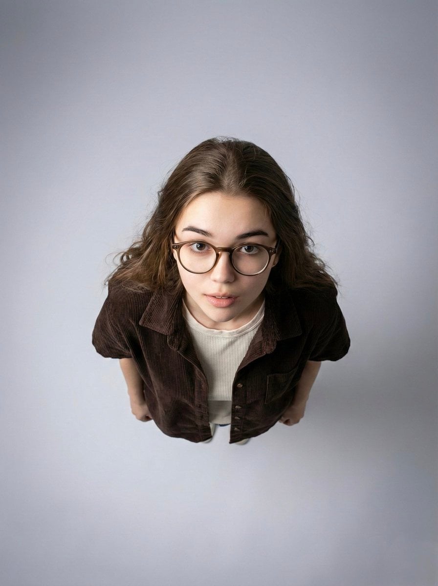 image generation prompt ultra-wide angle aerial portrait contemporary studio photography identity preservatio…