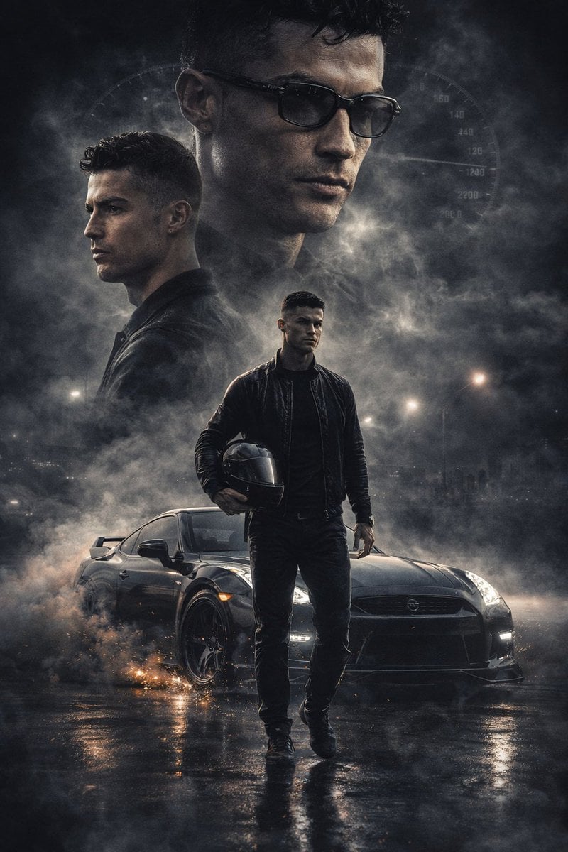 Chat GPT Image 1.5 🎨 Cristiano Ronaldo as a rider 🏎️ Prompt 👇 Ultr…