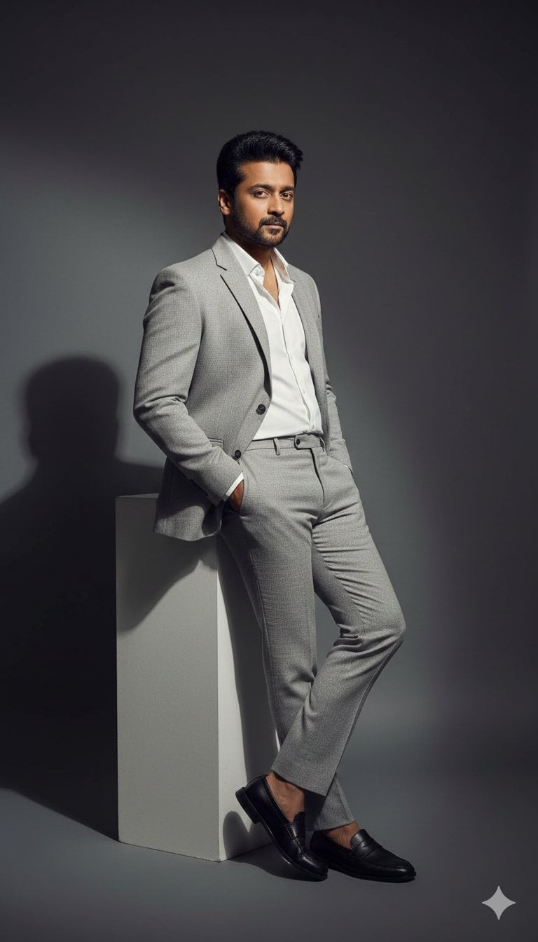 Ultra-realistic high-end fashion editorial portrait of an adult man 1…