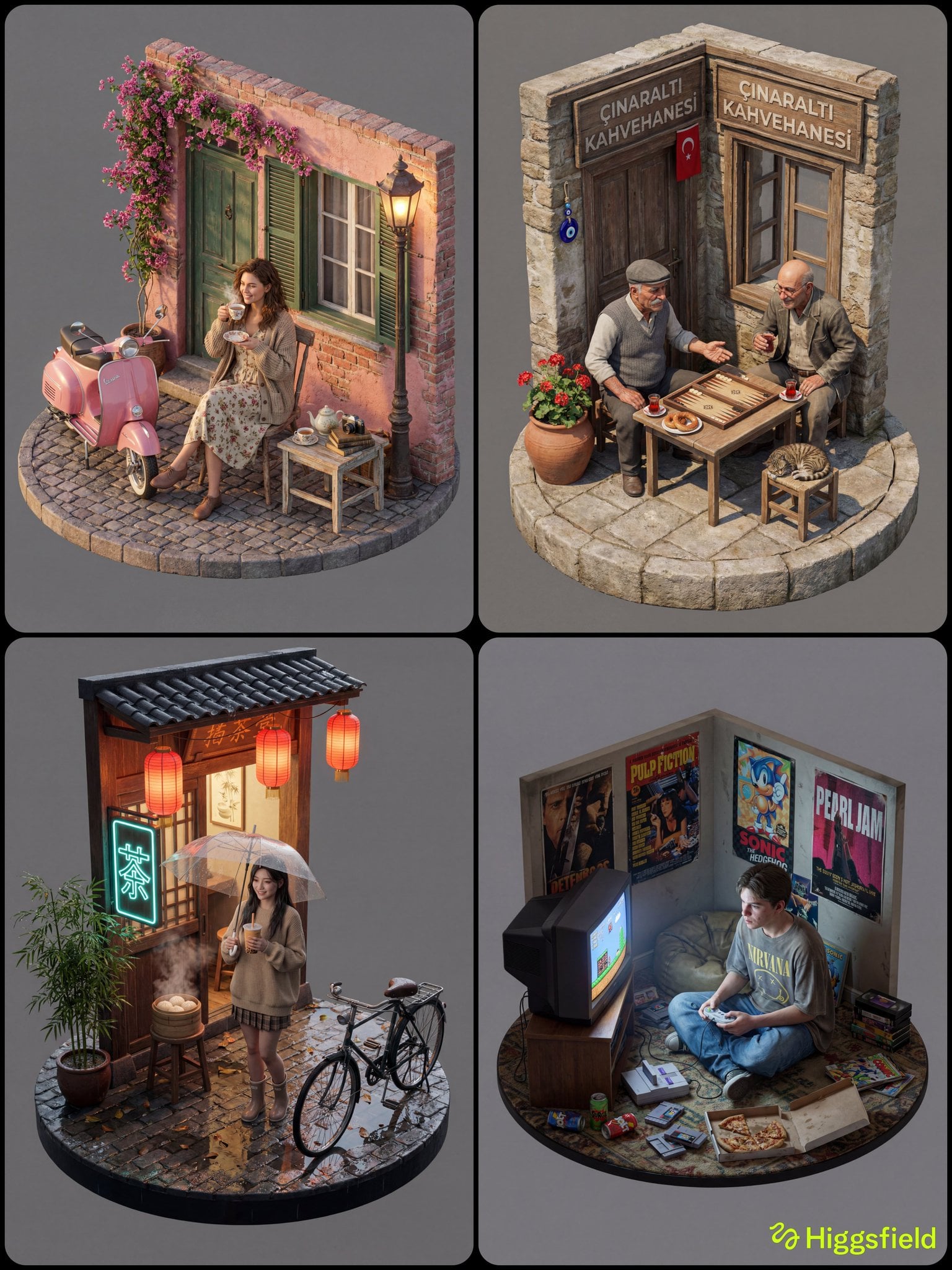 Concept: A hyper-realistic 3D isometric view of a [INSERT LOCATION] s…