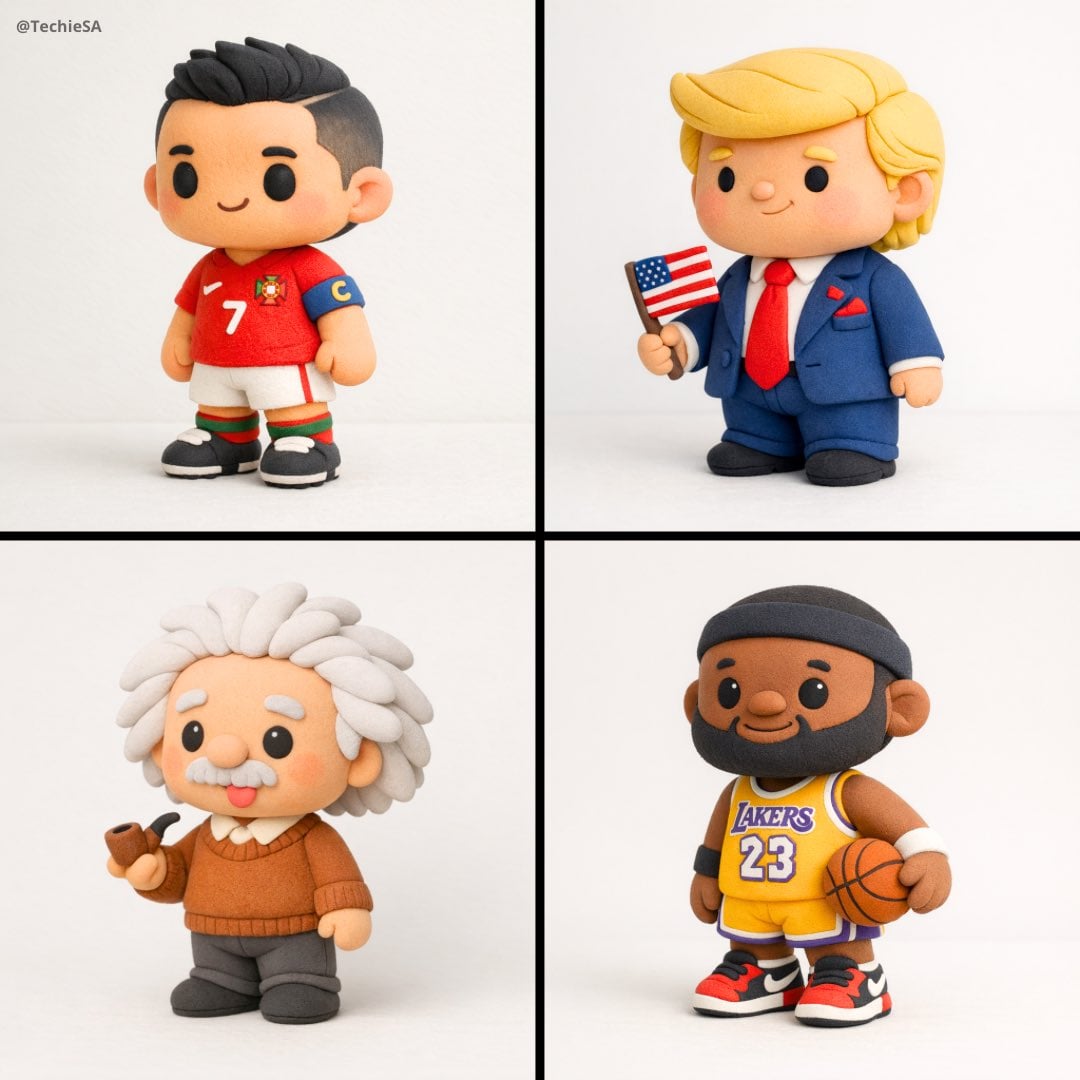 Create a stylized miniature model of [CHARACTERS] shaped entirely fro…
