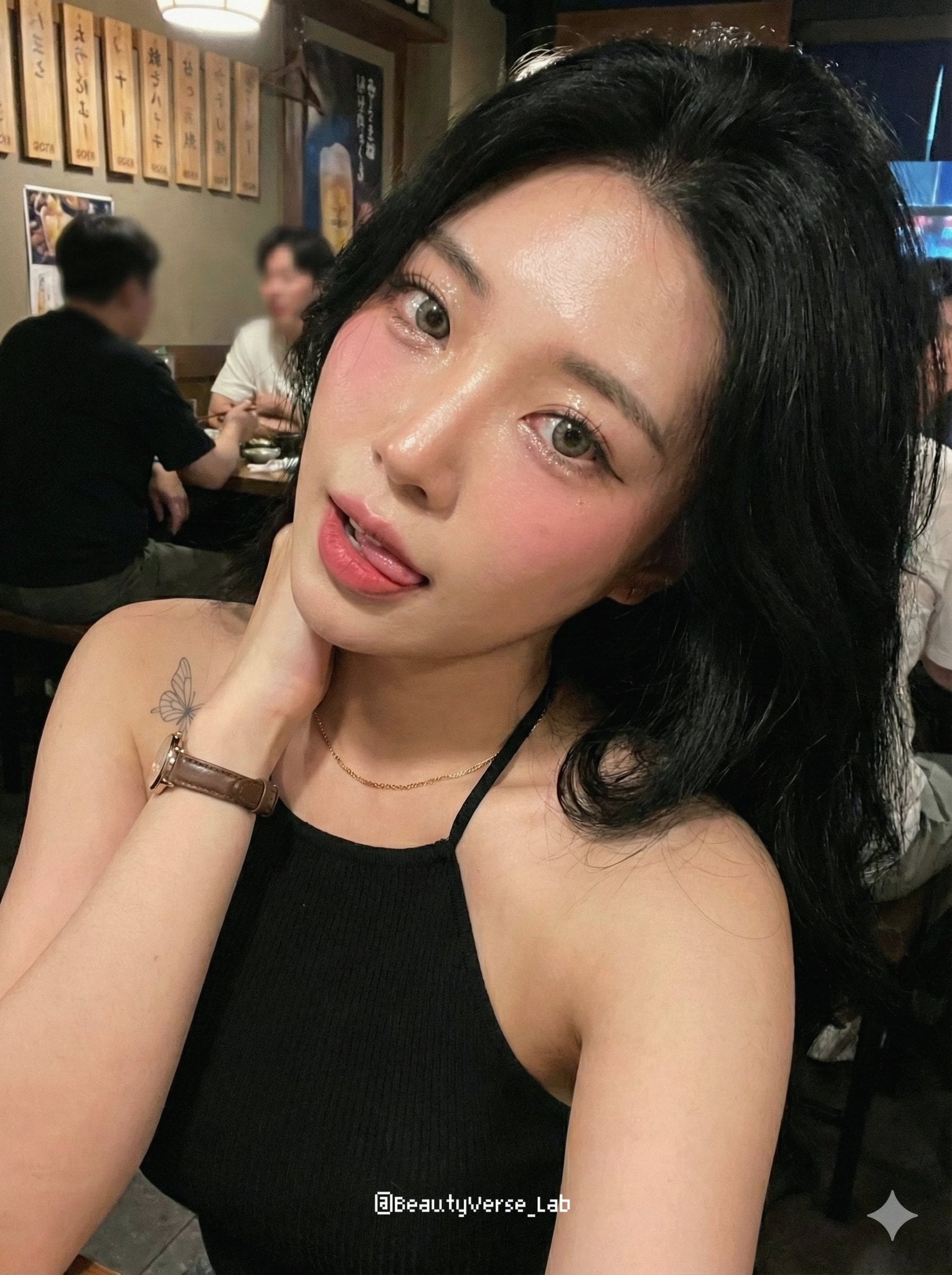 stunning East Asian woman with modern social media influencer aesthet…