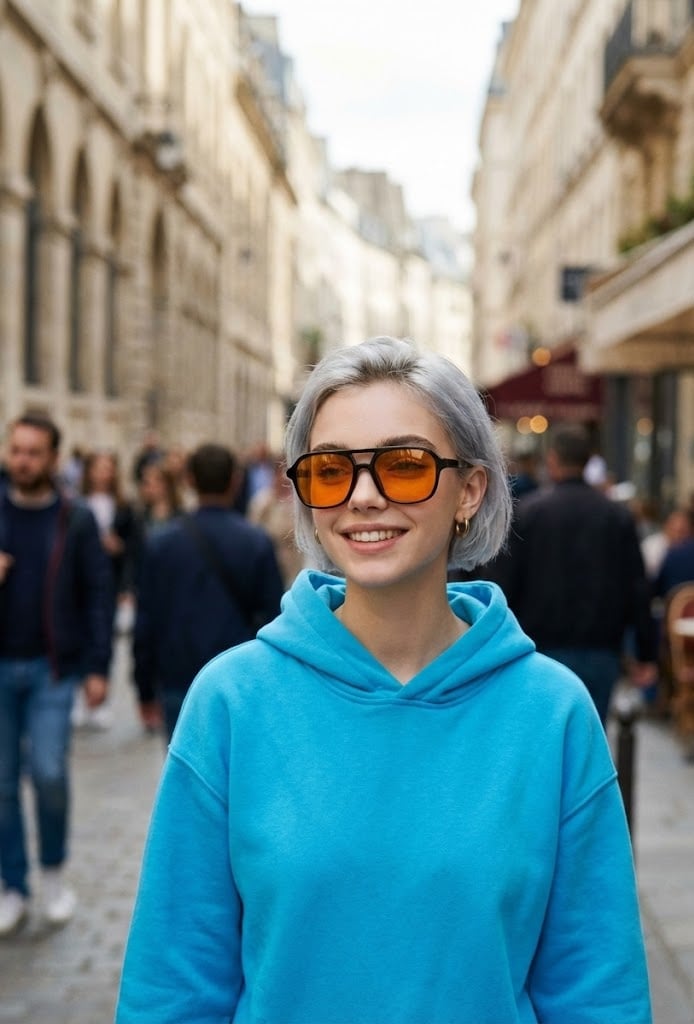 Natural street portrait inspired by Scott Schuman, woman walking towa…