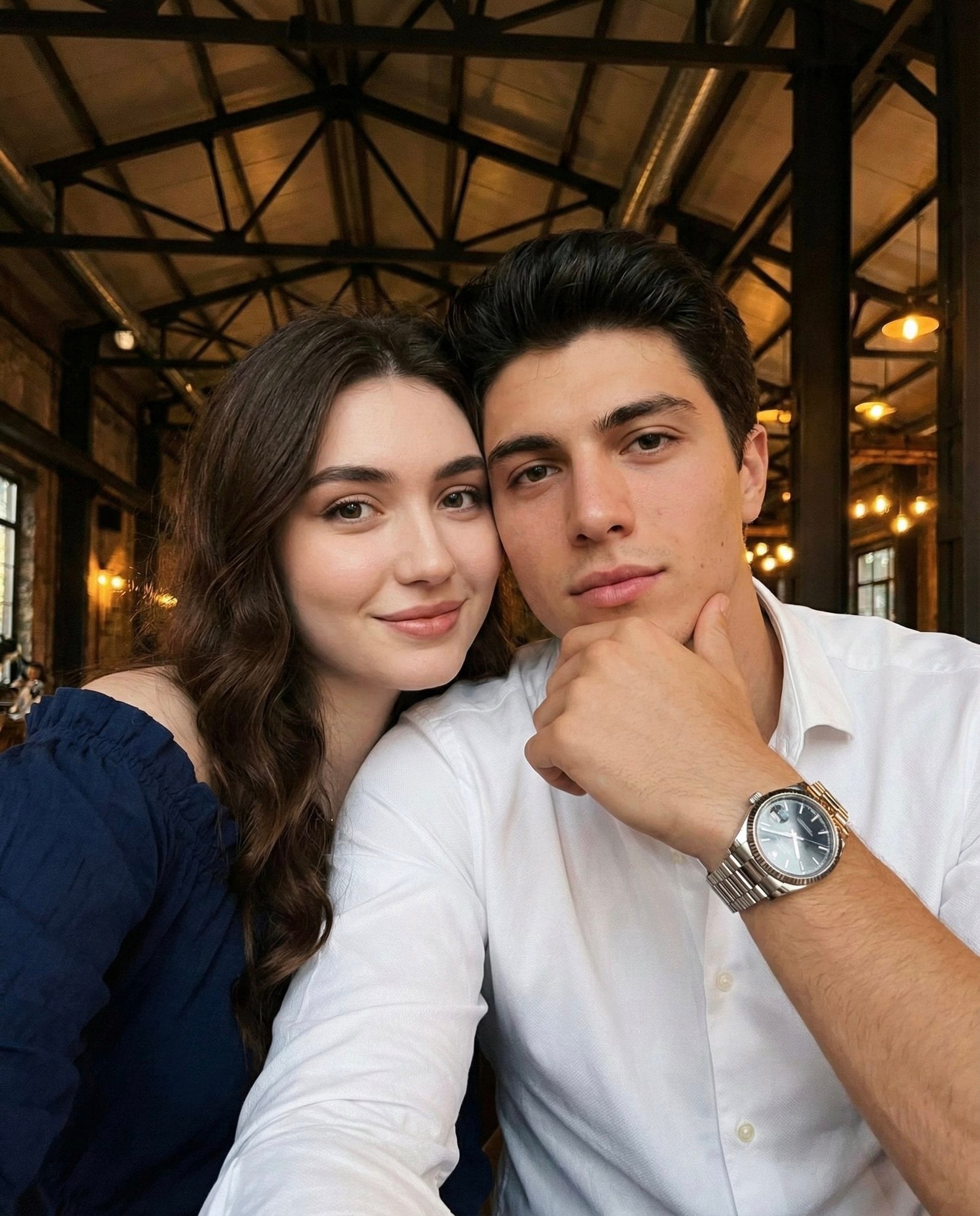 scene type indoor close-up lifestyle selfie location type indoor public venue environment style industrial ca…