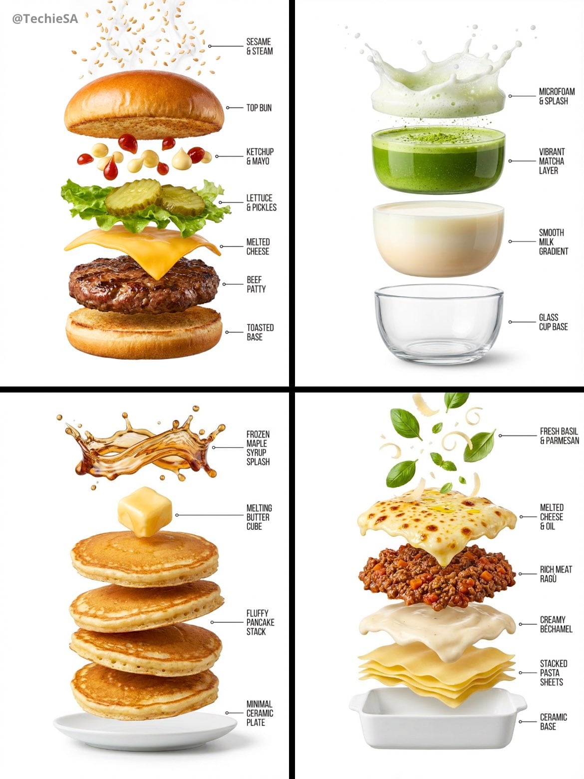 Create a hyper-realistic exploded vertical infographic composition of…