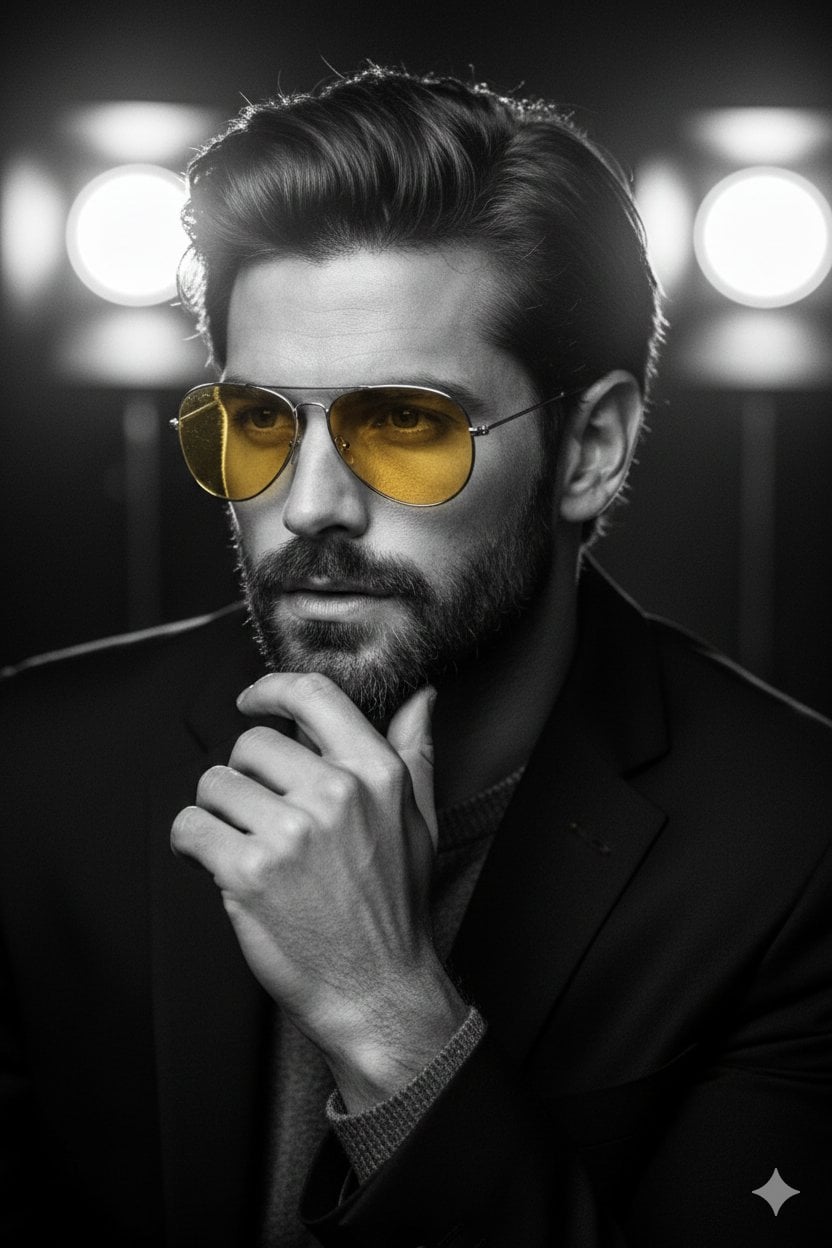 Objective Create a dramatic black-and-white cinematic portrait with a…
