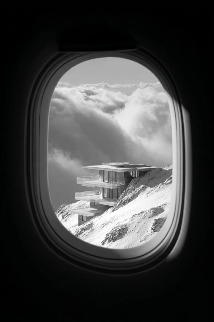 a window looking out an airplane and you can see a 4k image of a futu…