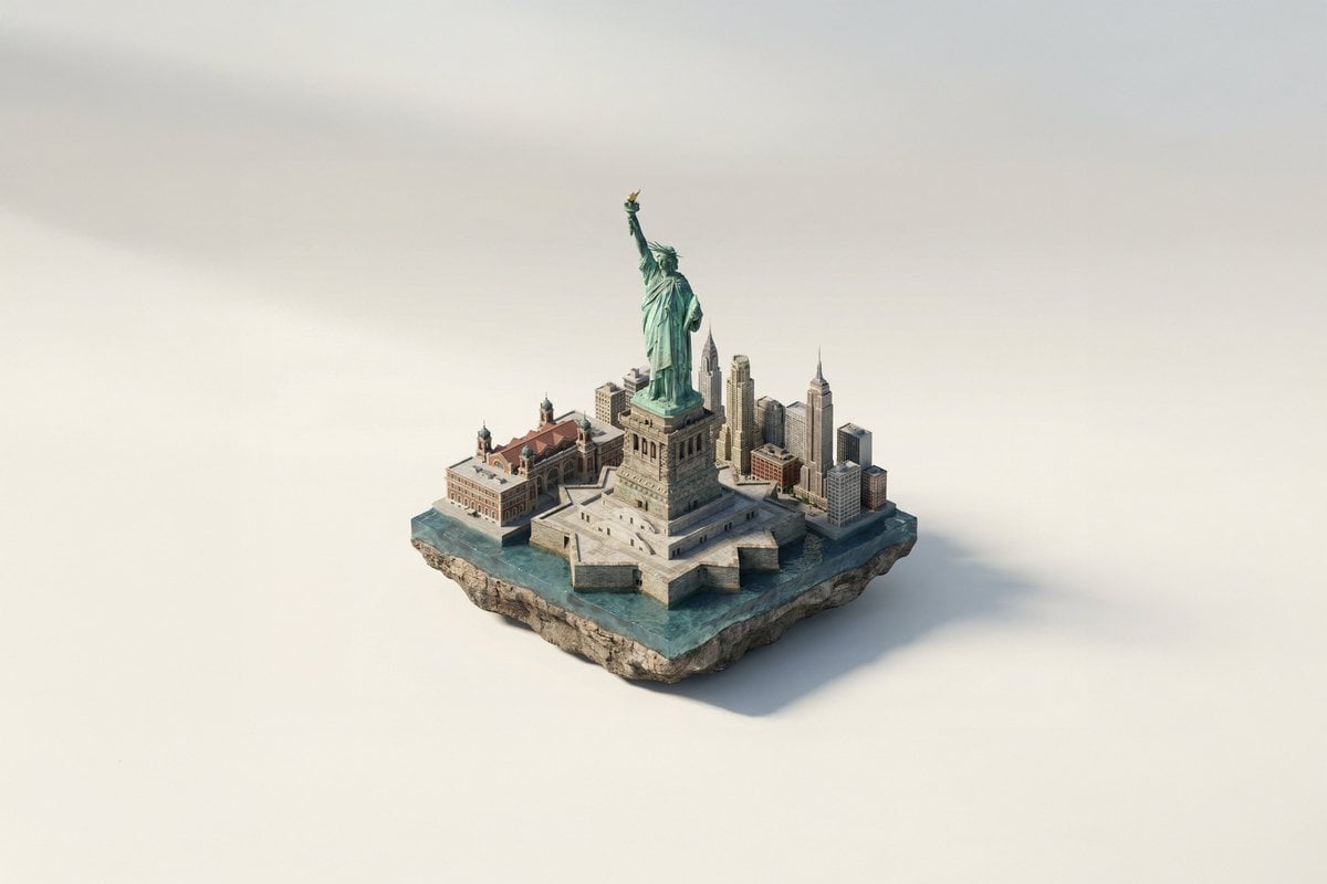 A miniature isometric architectural diorama of [LANDMARK NAME], accur…