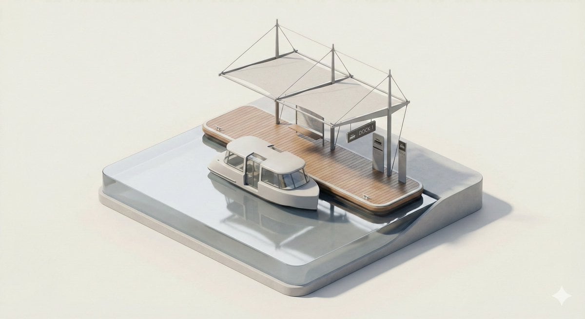 A clean, minimal 3D isometric diorama of a [CITY TRANSPORT TYPE] stop…