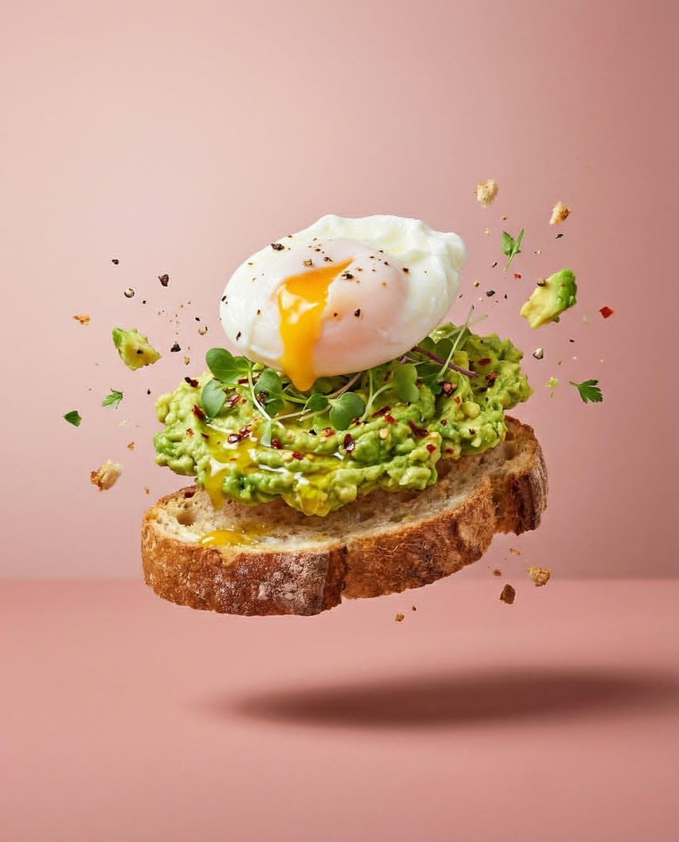 Professional studio food photography series featuring deconstructed d…