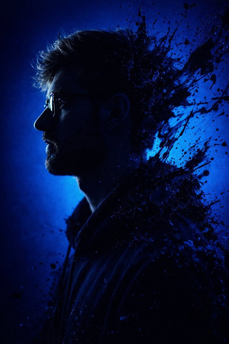 Convert this image into a dramatic, stylized portrait (use the same f…