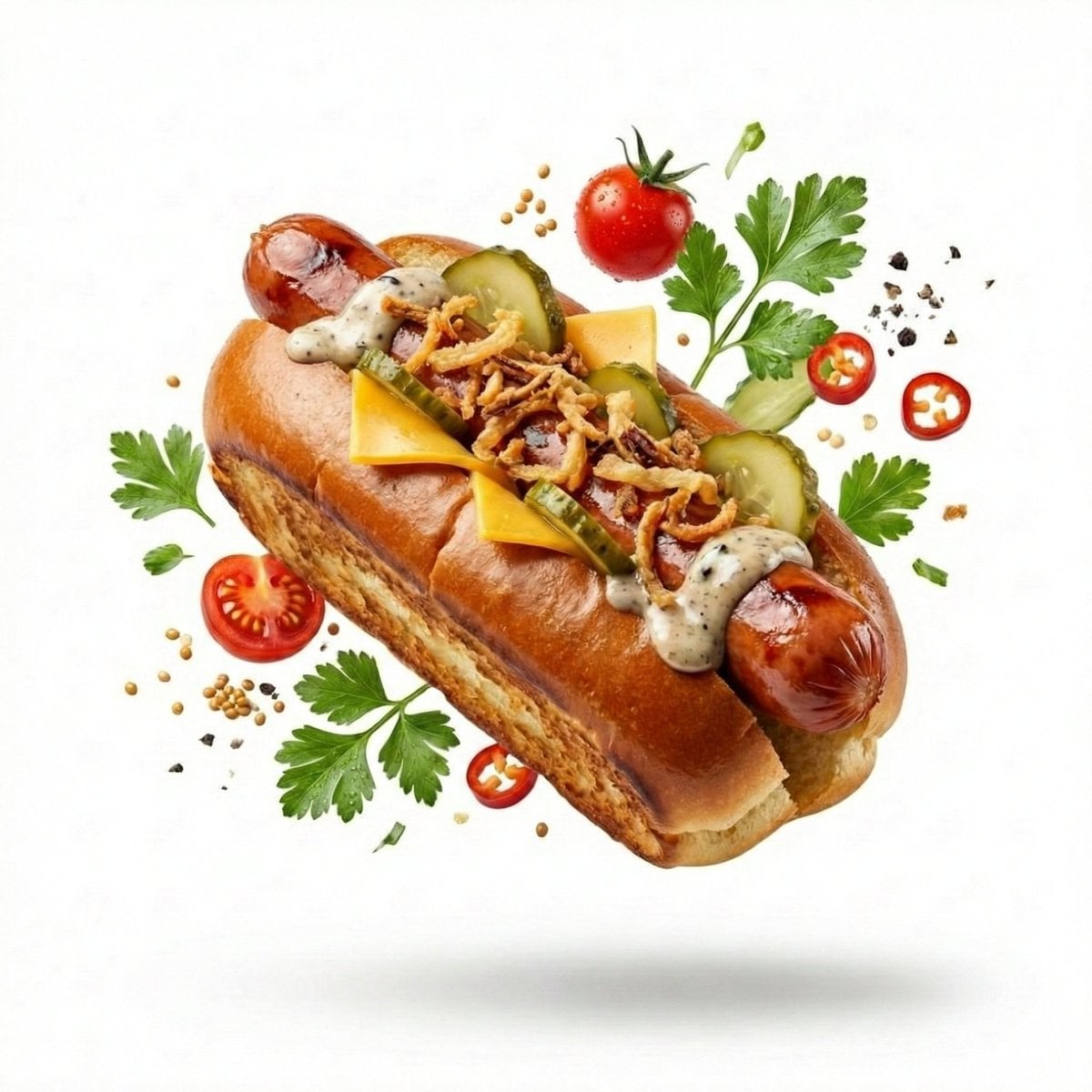 image prompt main concept High-end commercial food photography with a…