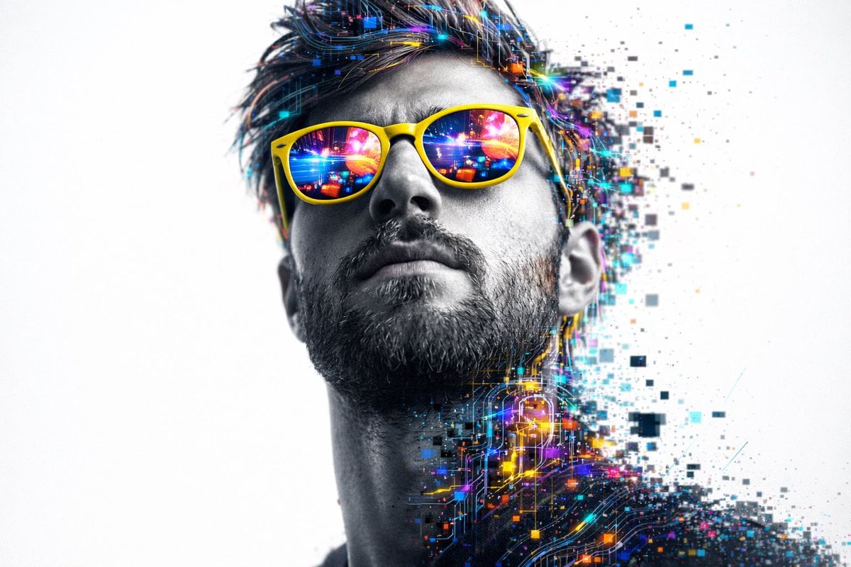 A hyper-realistic 8K close-up portrait of a person's head and upper n…