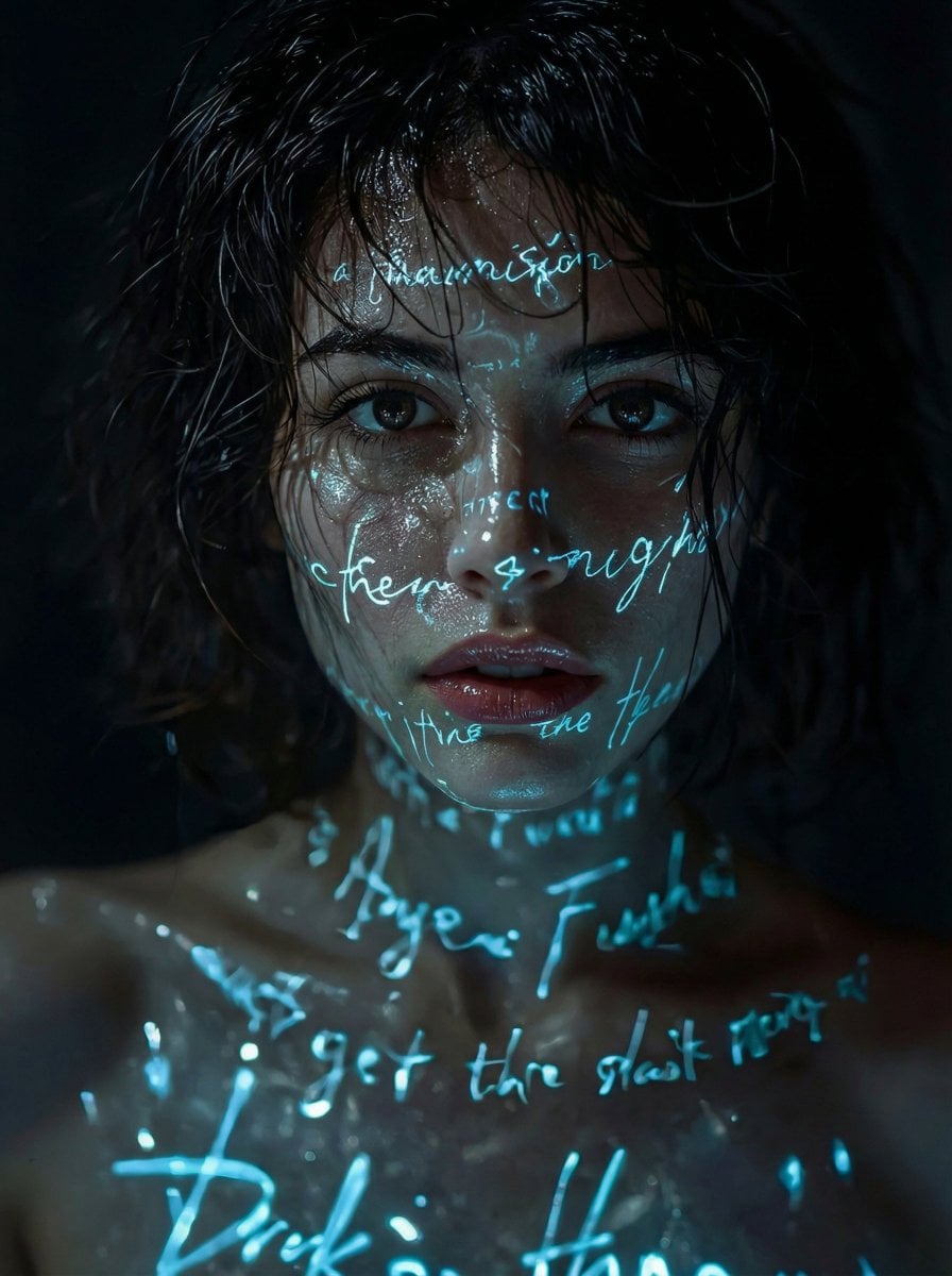 A cinematic, hyper-realistic close-up portrait of a mysterious young…
