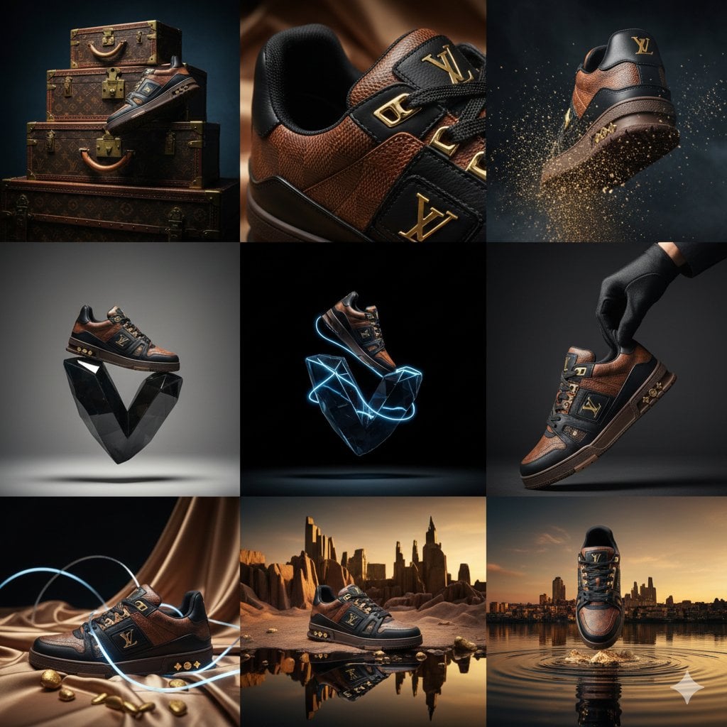 campaign metadata brand identity Louis Vuitton Malletier product focu…