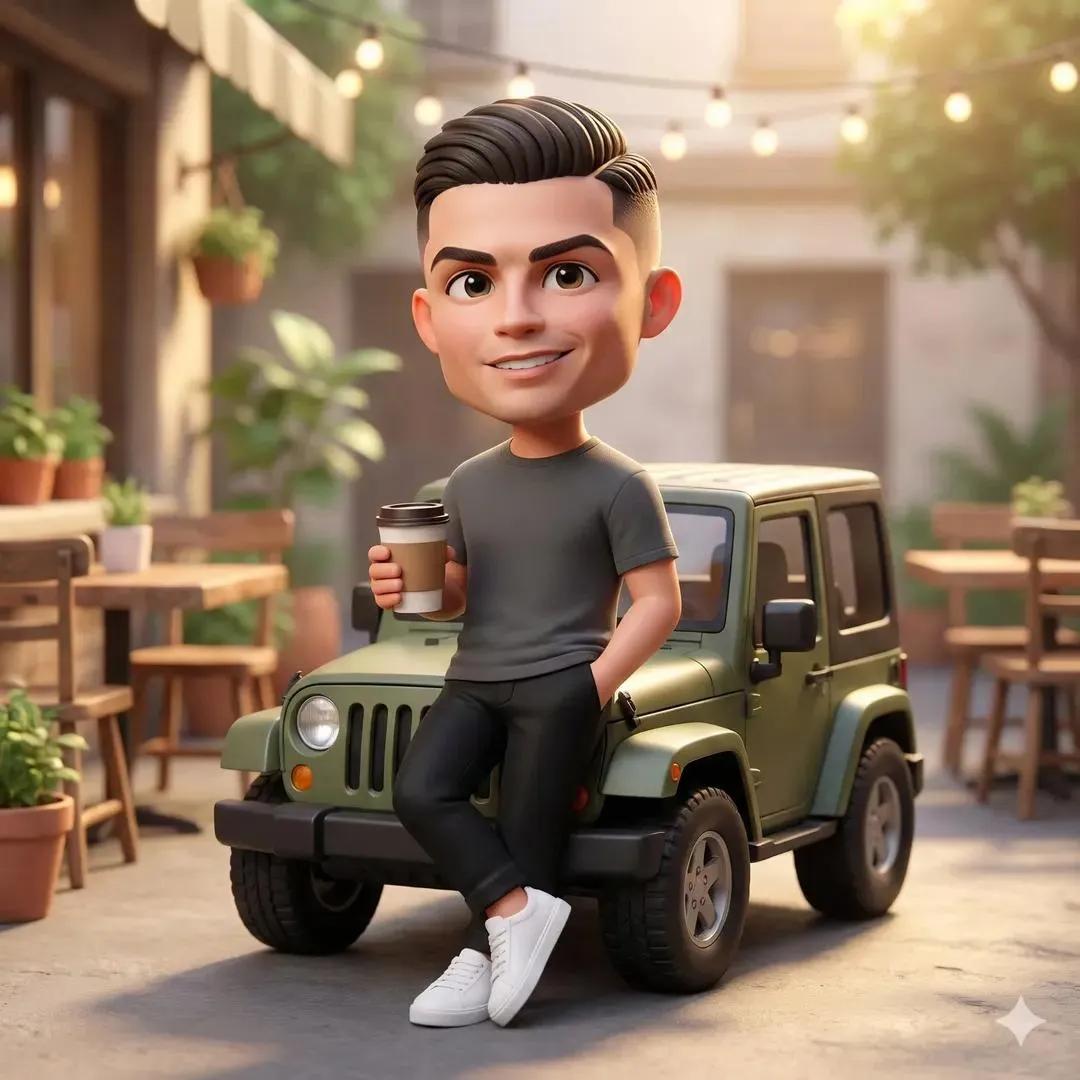 Ultra-detailed 3D chibi-style character with a big head and expressive eyes, cute proportions, smooth stylize…