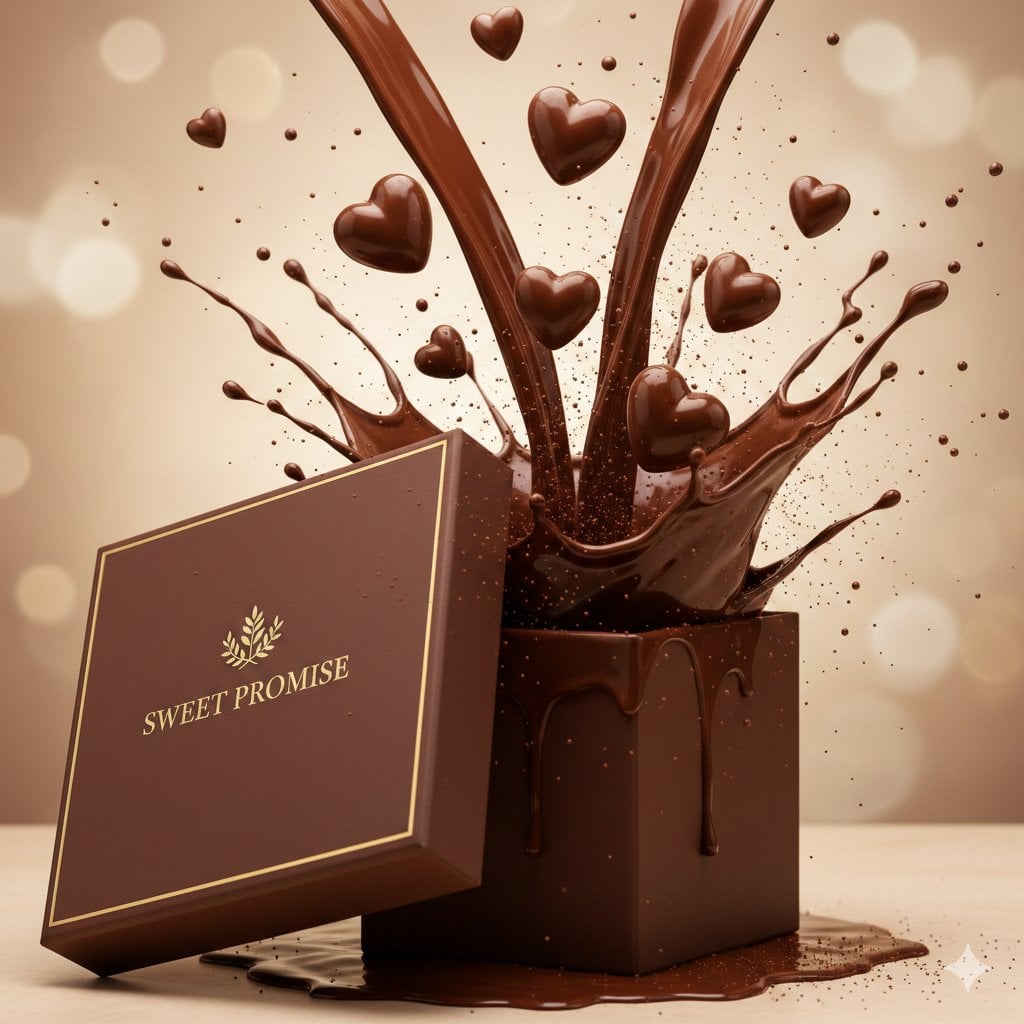 A slow, sensual luxury chocolate commercial shot in ultra-high defini…