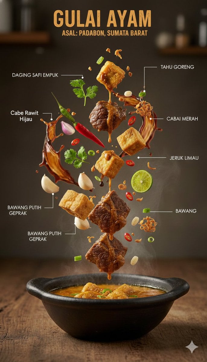 image prompt Ultra-realistic culinary infographic cuisine Indonesian…