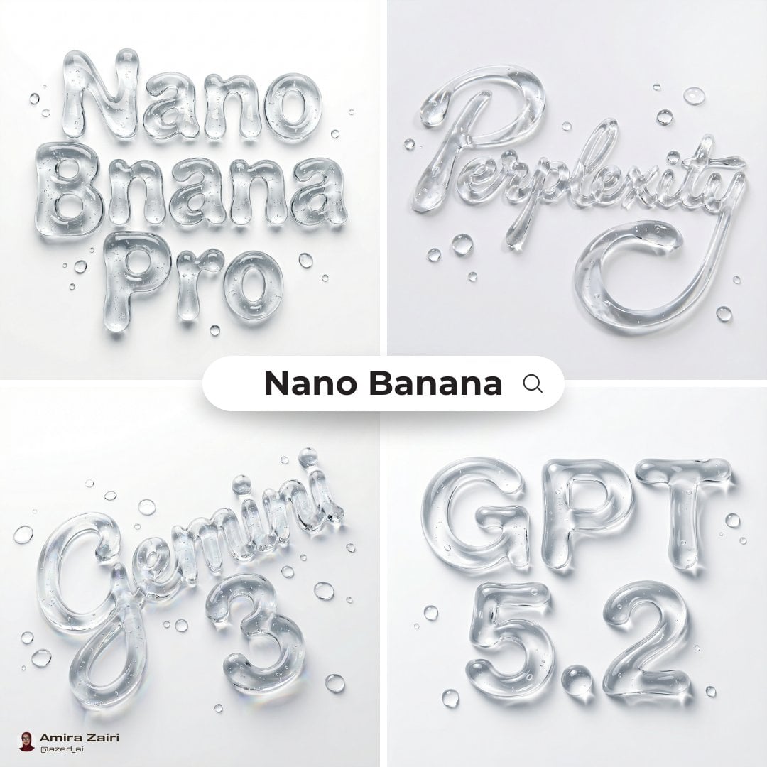 Abstract liquid typography spelling "text", thick transparent water-gel material, hyper realistic refraction…