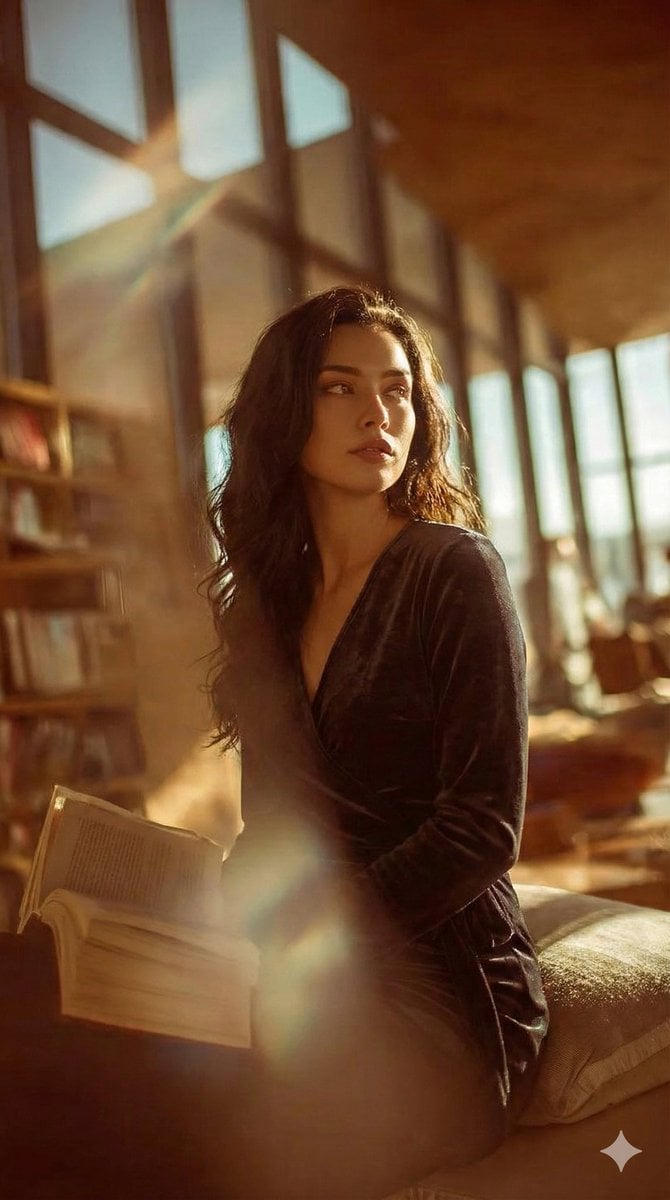 cinematic realism high-end editorial photography woman age range mid-…