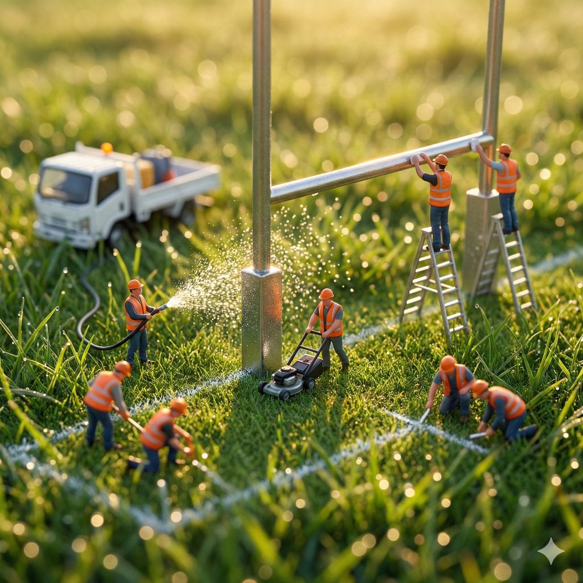 Ultra-realistic macro photography of miniature construction workers w…