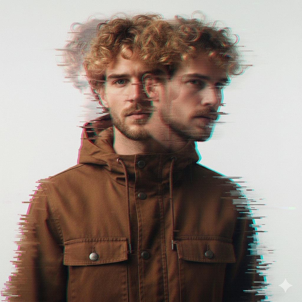 A double exposure, long exposure editorial photograph of a man Use im…