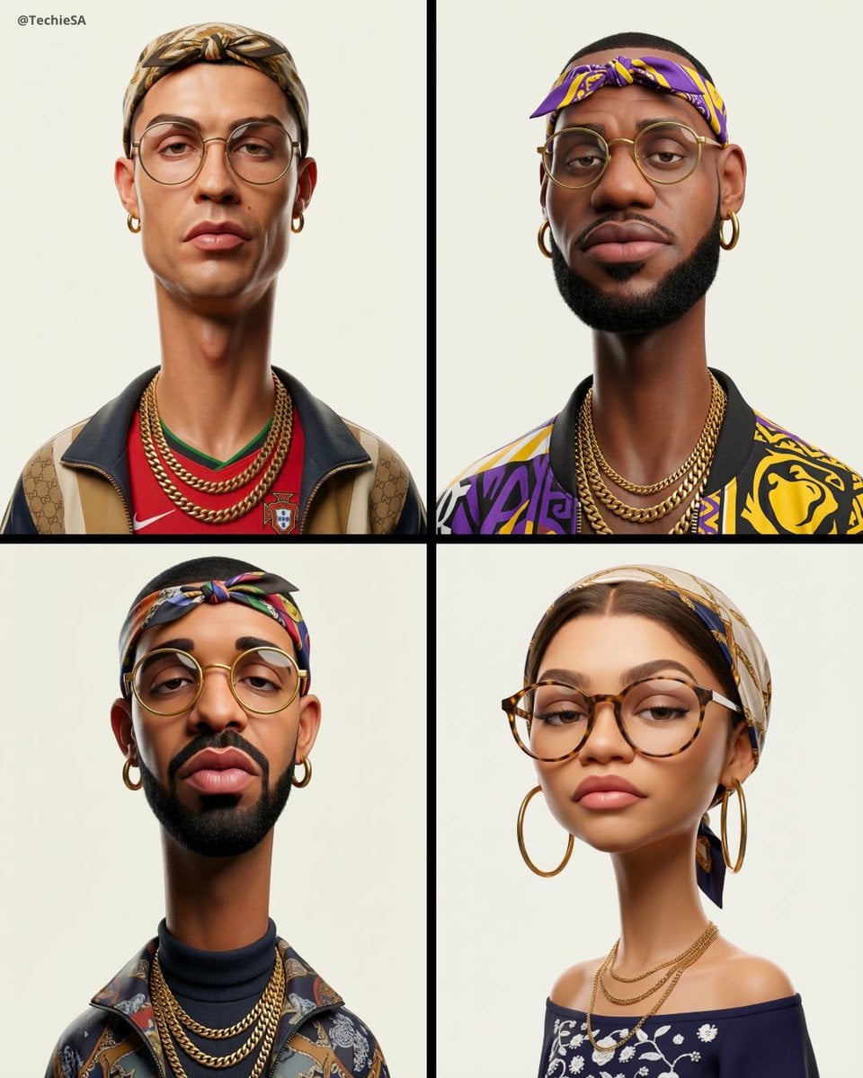 Create an exaggerated stylized 3D caricature character portrait with…