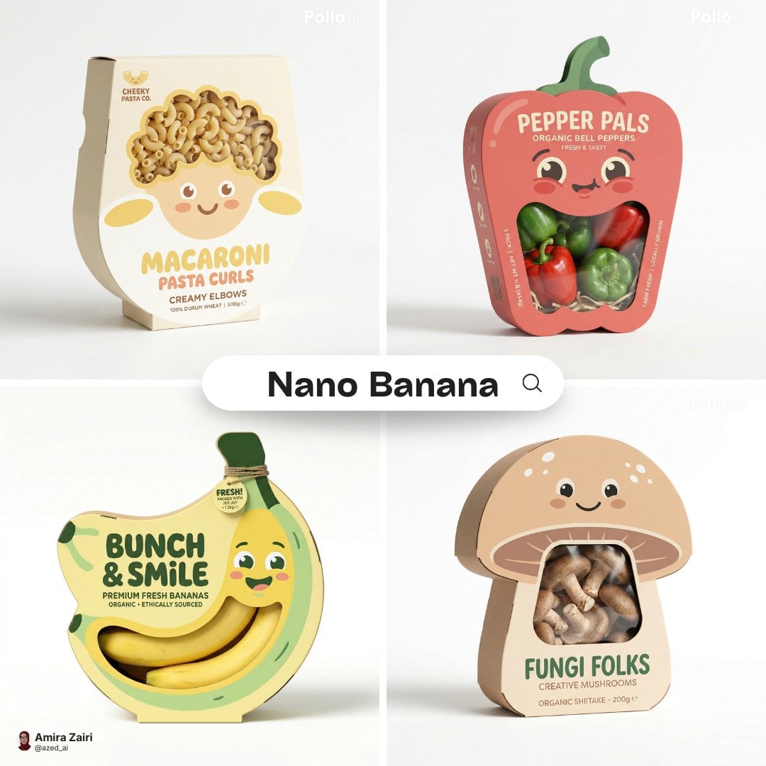 Playful designer packaging for [product name], creative box shaped li…