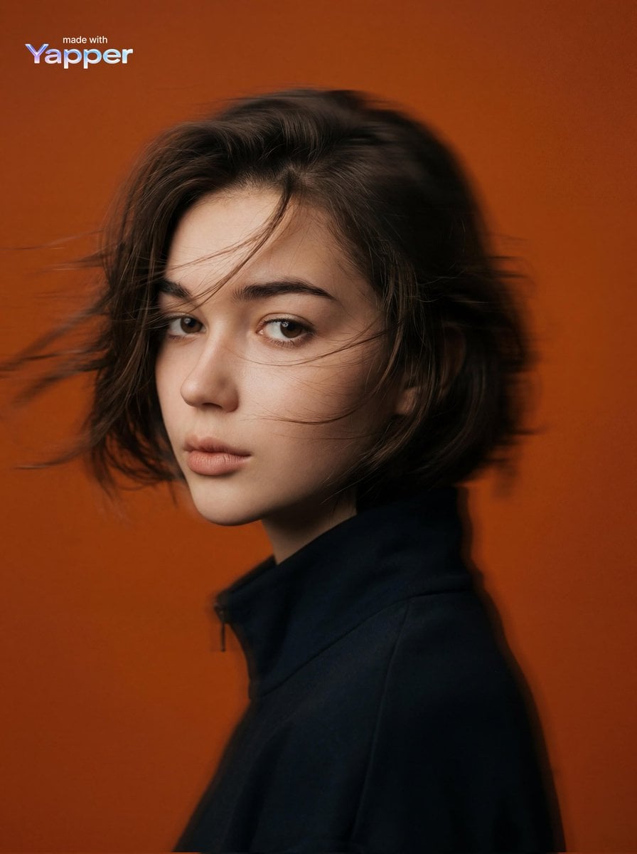 image generation mysterious young woman portrait pose side profile po…