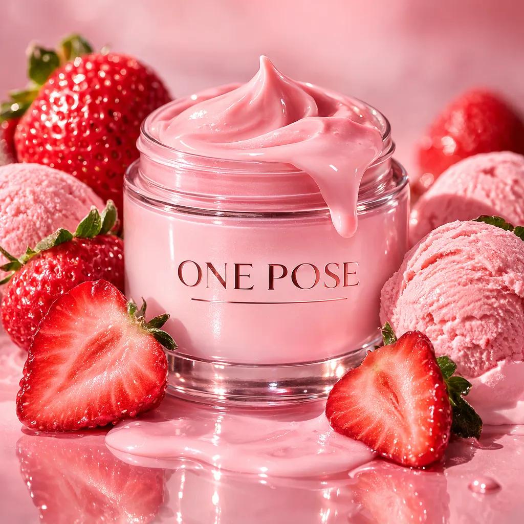 Ultra-realistic luxury skincare product photography featuring a glass…