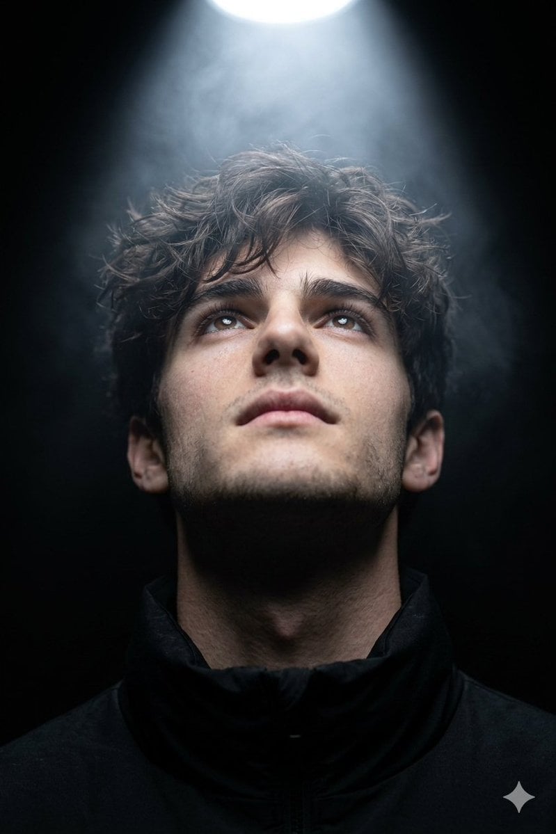 A hyper-realistic cinematic close-up portrait (use uploaded face as r…