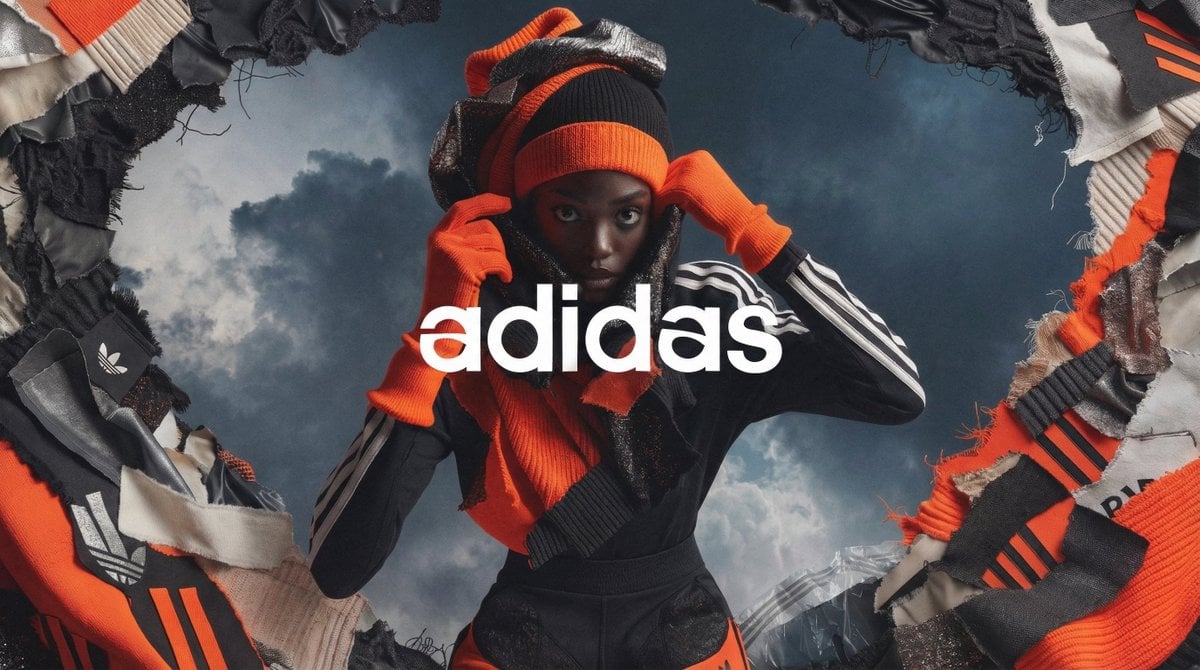 BRAND . A high fashion campaign poster. A model with a strong express…