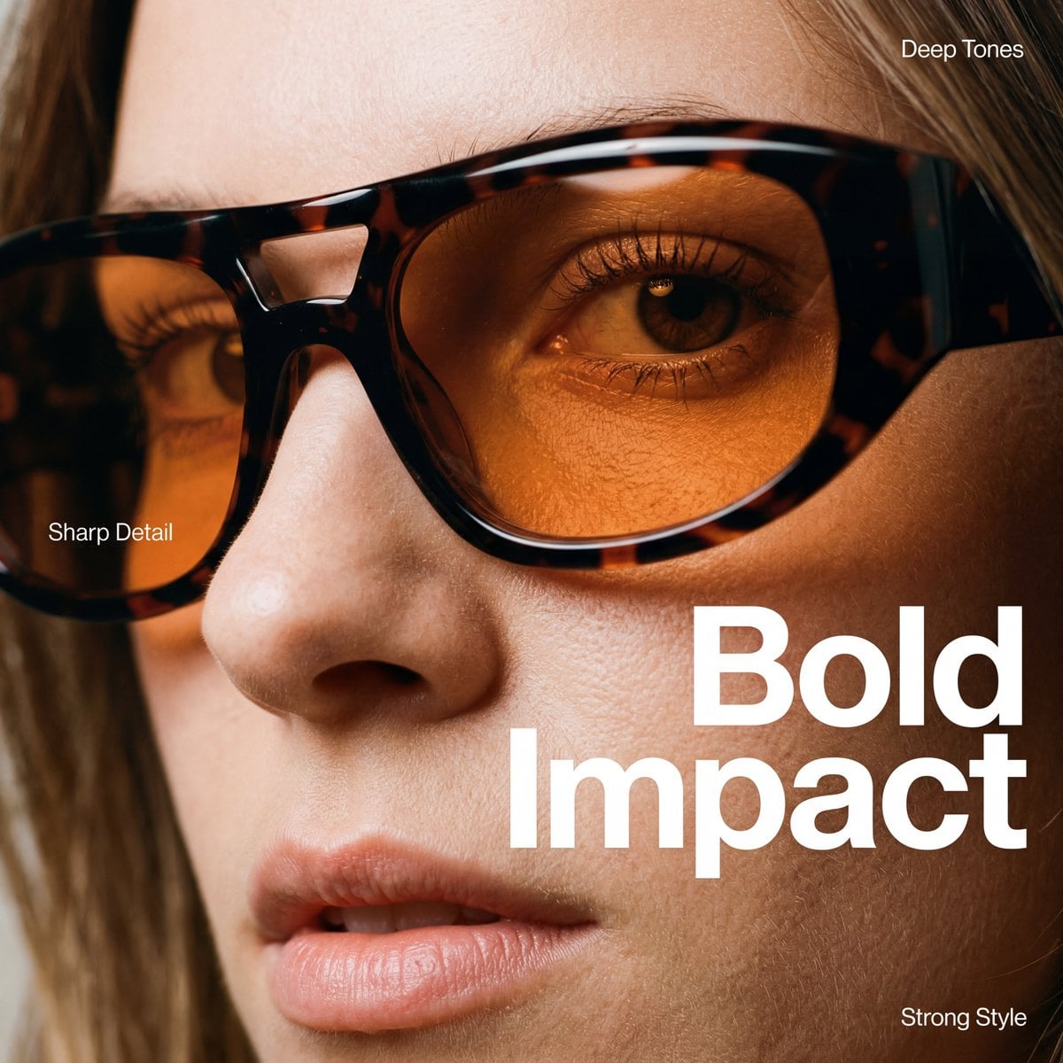 An extreme close-up, high-fashion editorial portrait focusing on the…