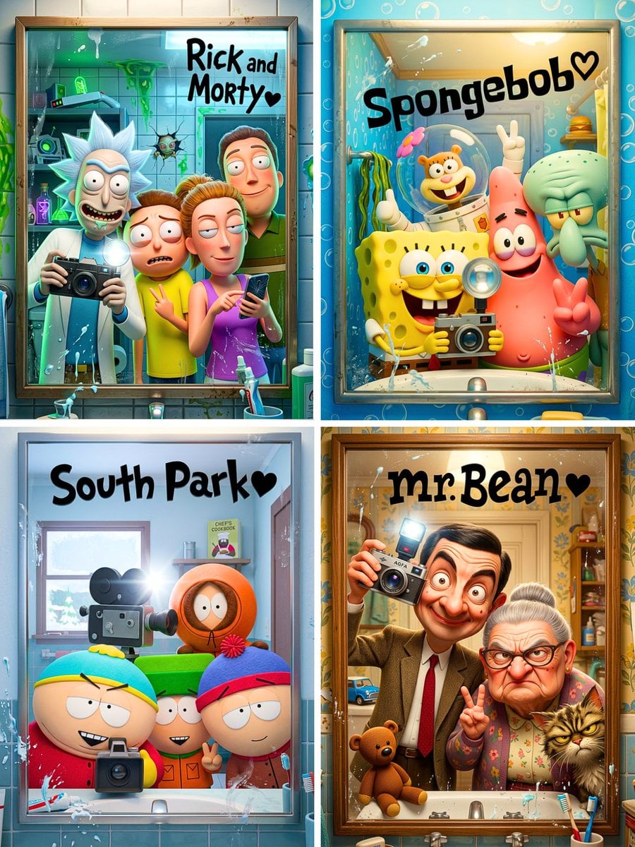 High-quality stylized 3D CGI Pixar-style render, vertical 3:4 composition, the most iconic characters from [C…