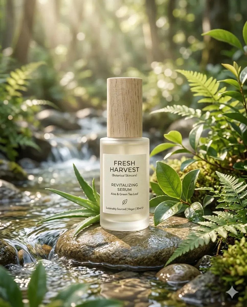 Eco-Friendly Skincare Product “Minimalist skincare bottle made of fro…