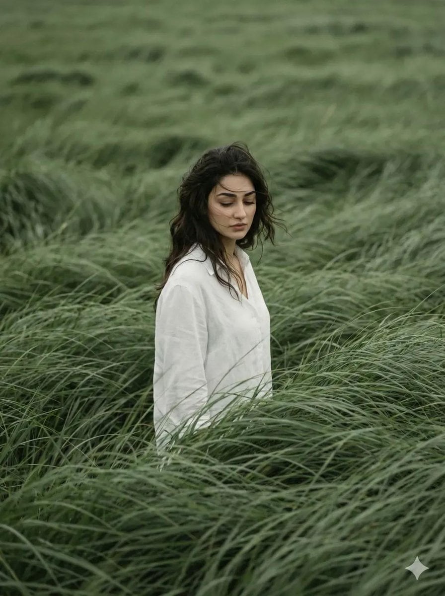 Create a 3:4 cinematic, atmospheric editorial portrait using the atta…