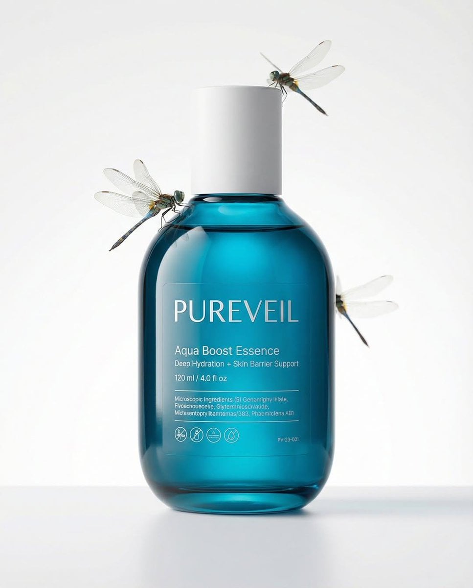 A professional skincare shot of a [product container] with [cap/lid], labeled [brand, product, descriptor, vo…