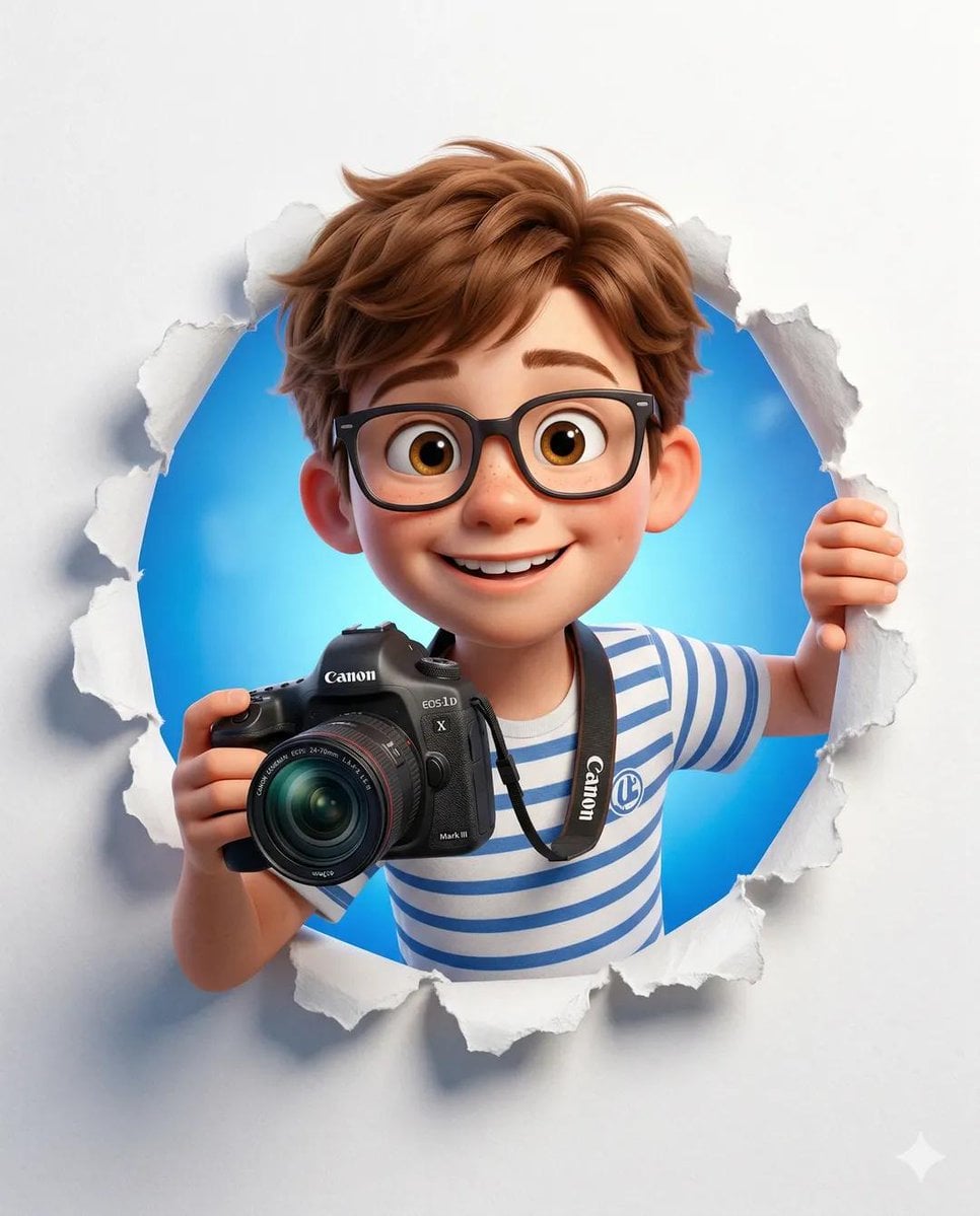 A cute stylized 3D cartoon character (boy/girl) with big expressive eyes, soft smooth skin, and round facial…