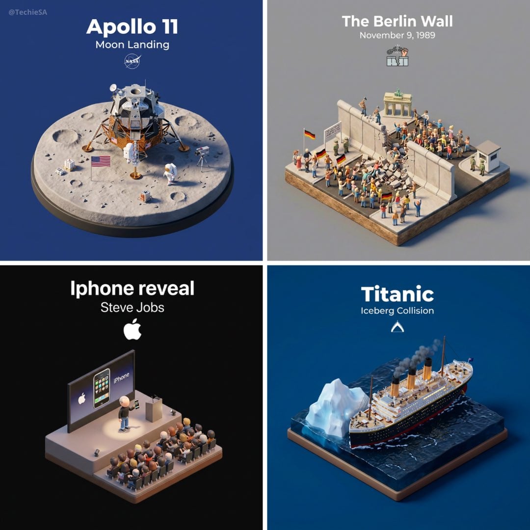 Present a clear, 45° top-down isometric miniature 3D cartoon scene of the historical event “EVENT”, featuring…