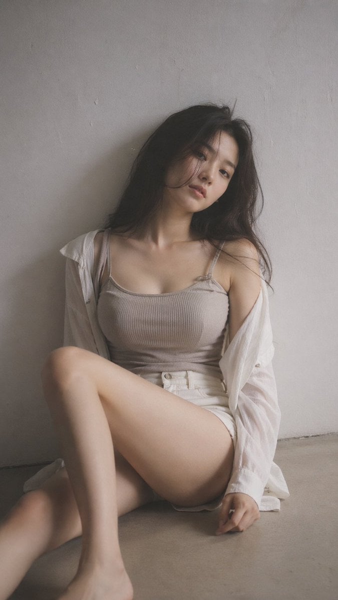 9:16 vertical — editorial portrait, single subject soft black mist filter, subtle haze, gentle highlight bloo…