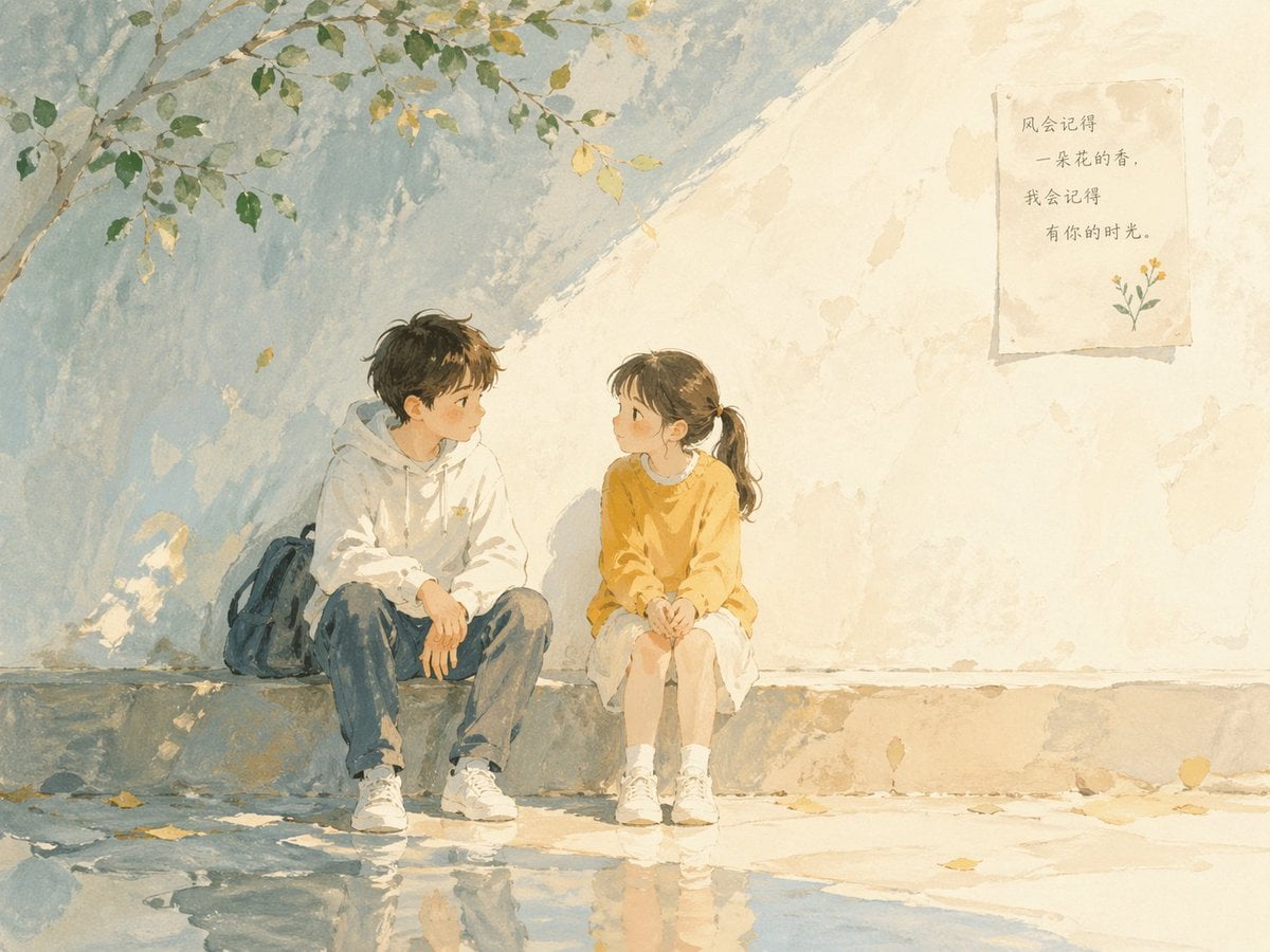 Soft poetic children's book illustration with watercolor and gouache…