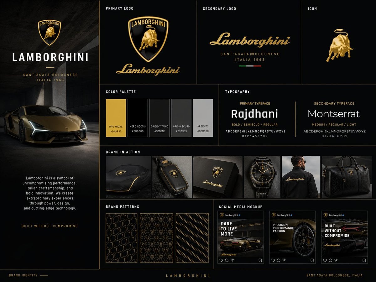 Create a premium brand kit board for [BRAND NAME], presented like a p…