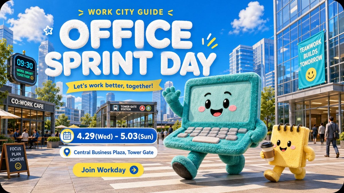 Create a 9:16 image in the "Plush City Festival Mobile Poster" style.…