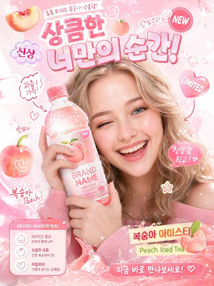 A high-quality, interactive Korean-style poster featuring a cheerful,…