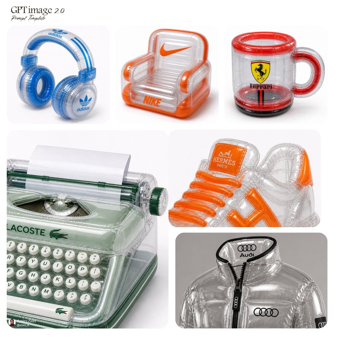 inflatable [product], transparent plastic material, high-gloss reflec…