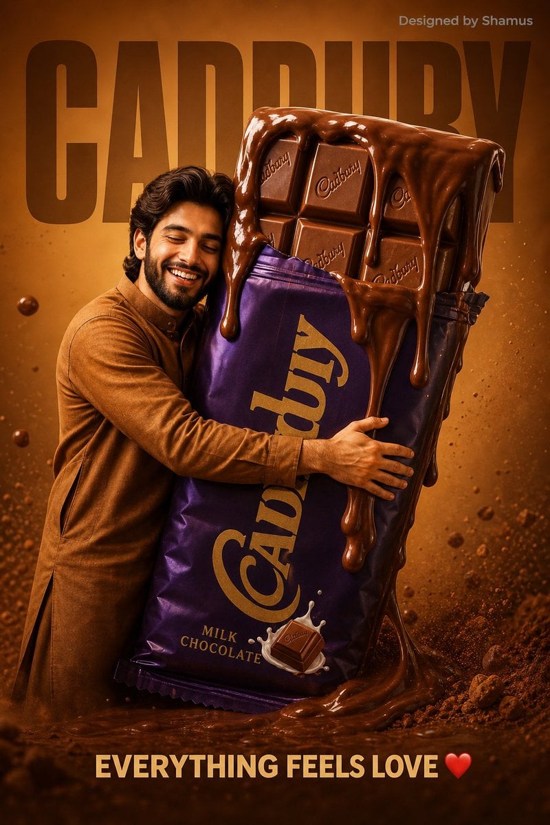playful food advertisement poster. A happy young KASHMIRI MAN in a ca…