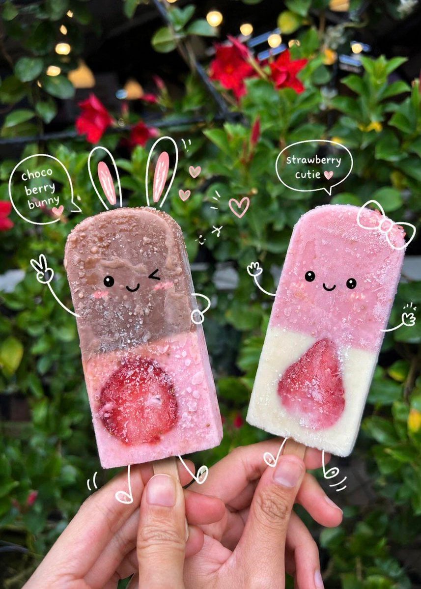 Cute kawaii- food and cafe photography with playful doodle overlays a…