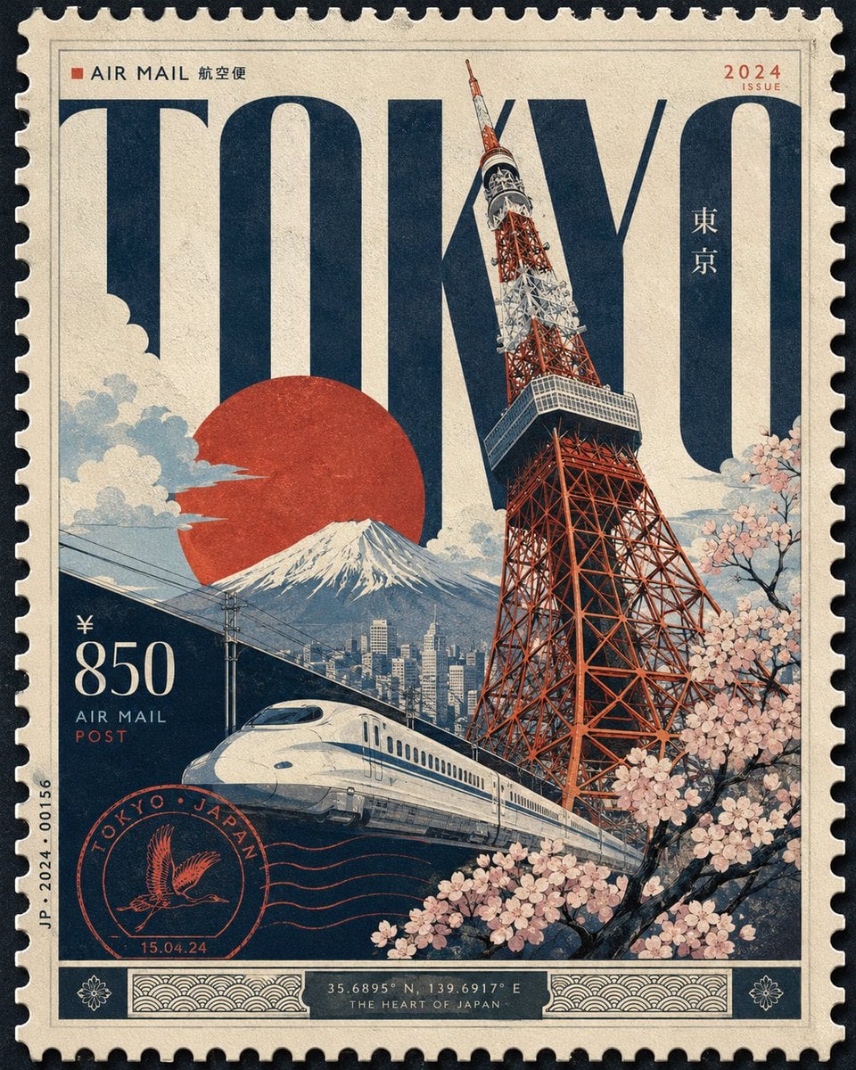 Design a premium 4:5 collectible postal-stamp poster for [CITY], where the entire composition is one monument…